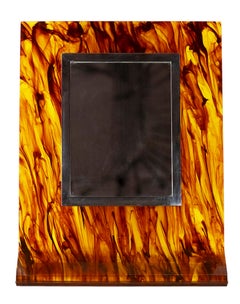 Vintage Italian Faux Turtle Shell Lucite Mirror/Photo Frame, 1970's.