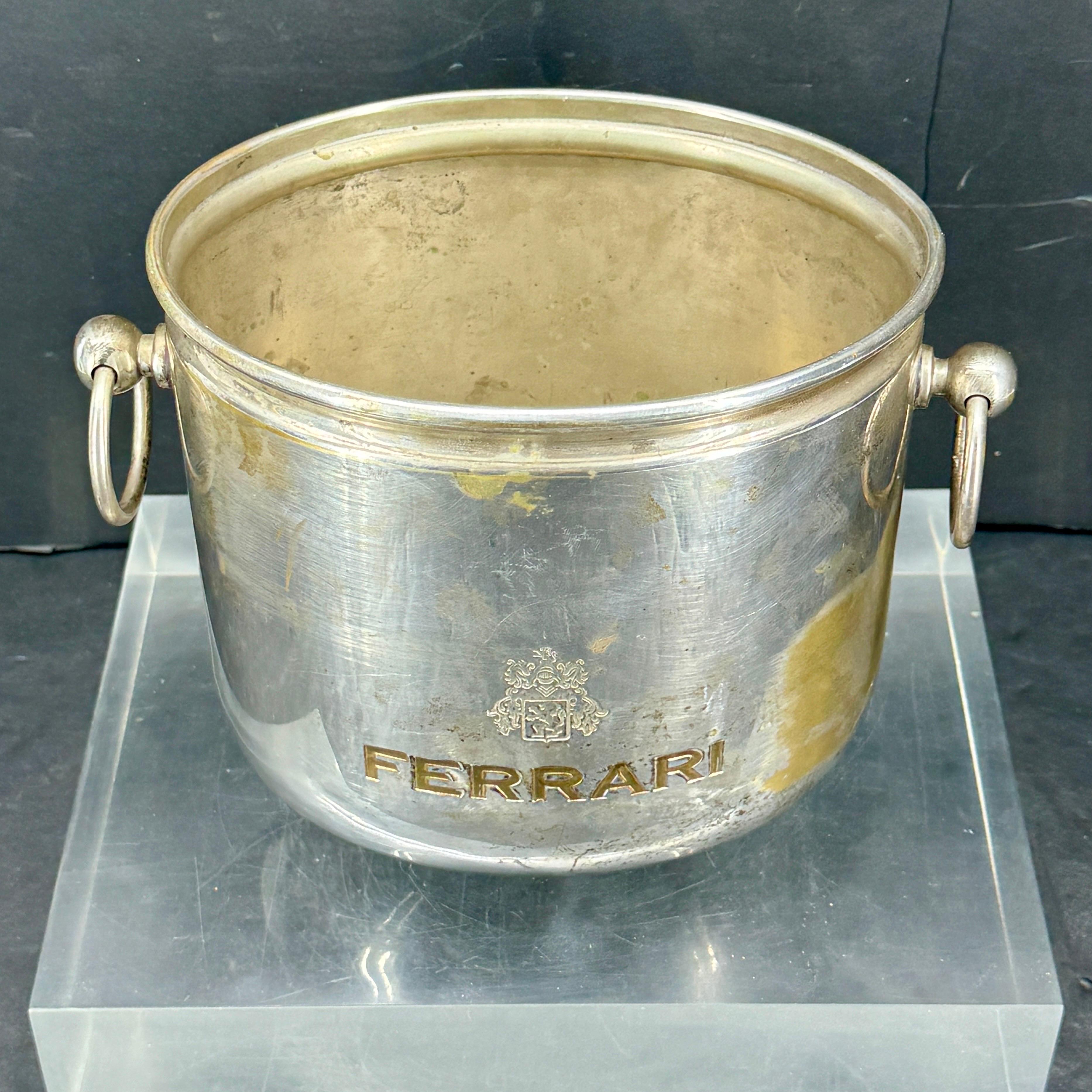 Vintage By FERRARI Chrome Brass Ice Bucket Wine Cooler in vendita 5