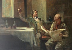 Historisches italienisches figuratives Ölgemälde von Giordano Giovanetti, 1950er Jahre