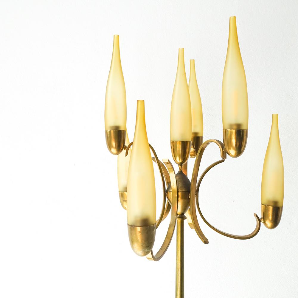 Brass Vintage Italian Floor Lamp by Angelo Lelli for Arredoluce, 1950s For Sale