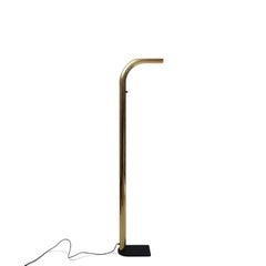 Vintage Italian Floor Lamp in Gold Coloured Metal by Eleusi
