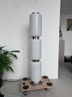 Vintage Italian Lamp, vetro opalino, scultura, design da collezione