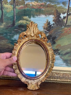 Vintage Italian Florentia Possibly Gilt wood Rococo Style Wall Mirror