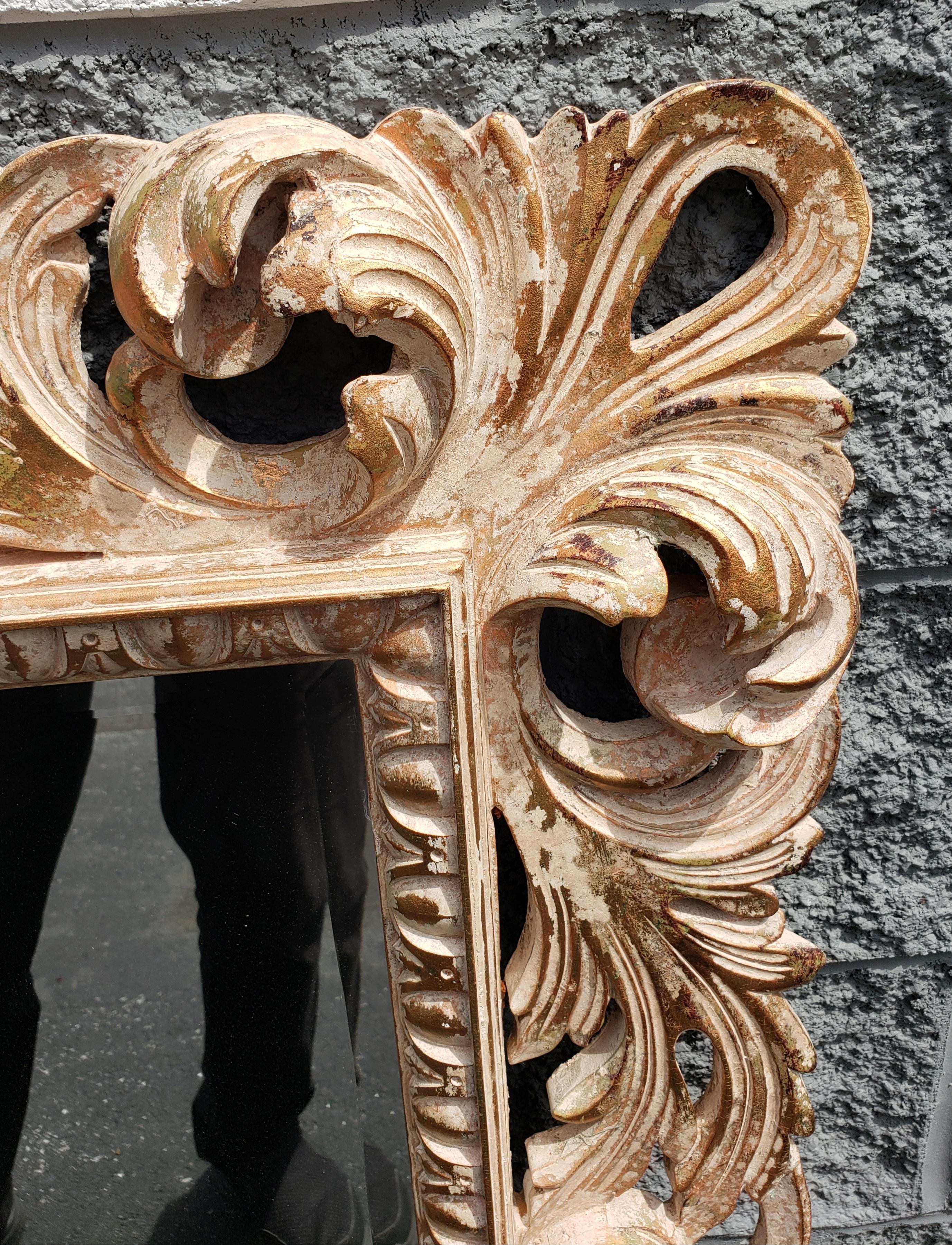 Neoclassical Revival Vintage Italian Florentine Carved Frame Mirror, Circa 1980s For Sale