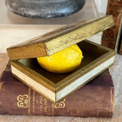 Vintage Italian Florentine Giltwood Rectangular Painted Box