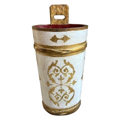 Vintage Italian Florentine Giltwood Umbrella Stand Mid-Century Floral Vase Urn