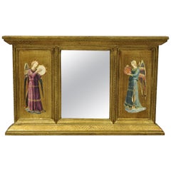 Vintage Italian Florentine Gold Giltwood Musical Angel Mirror by Exposures