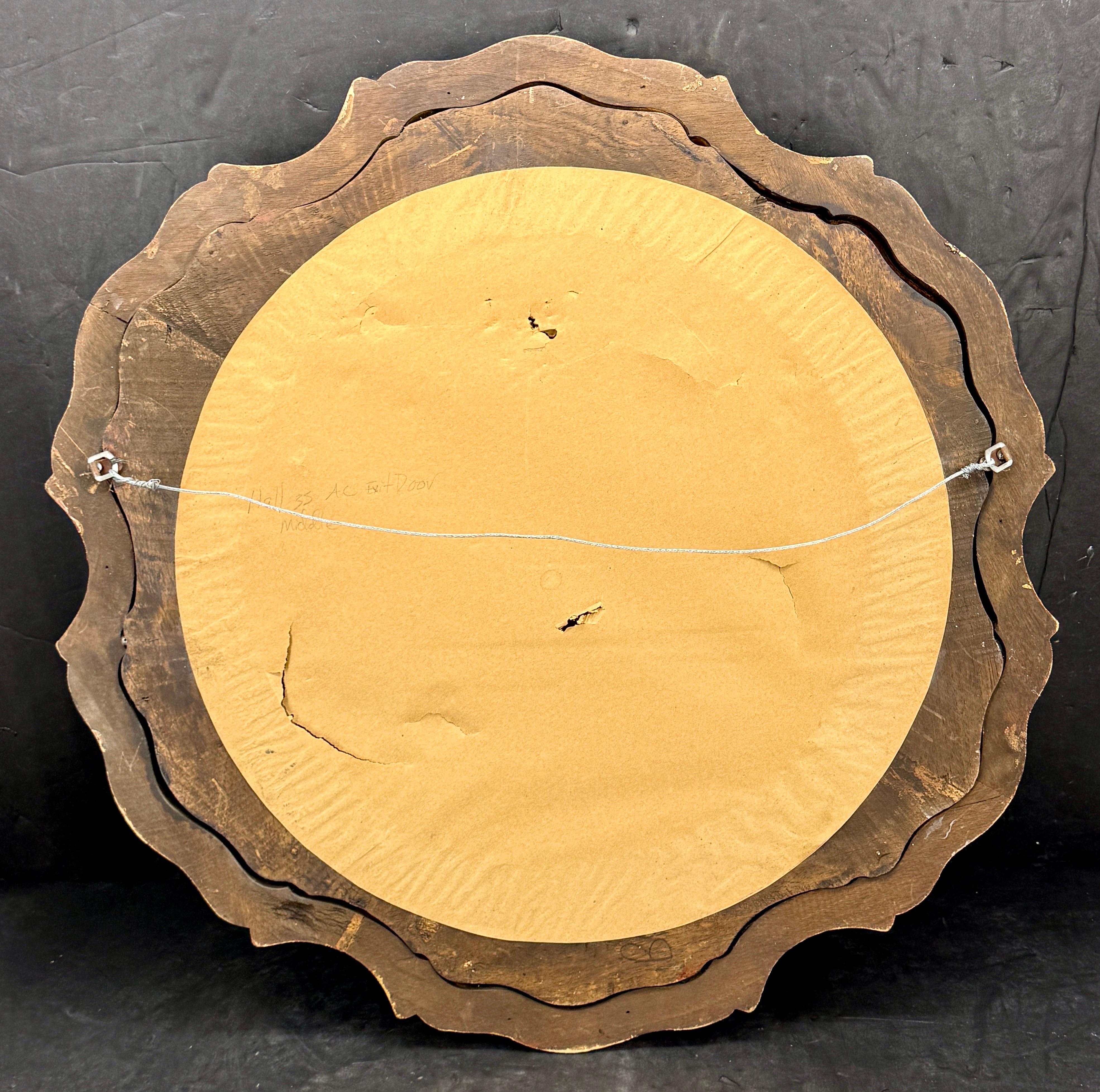 Specchio ovale d'epoca Florentine in oro e argento dorato in vendita 9