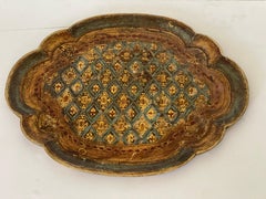 Bandeja de oro florentino italiano vintage