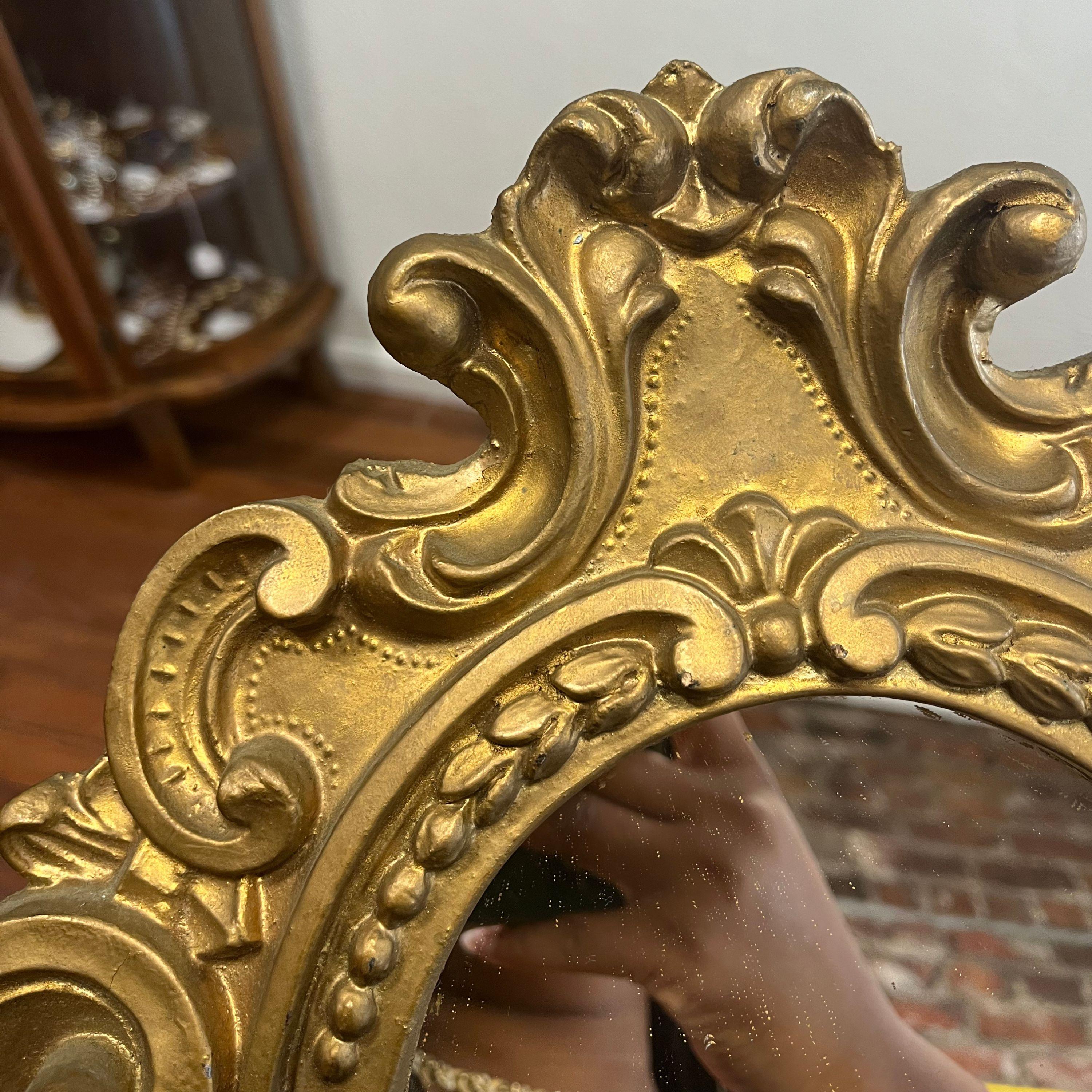 Vintage Italienisch Florentine Ornate Giltwood Barock-Spiegel im Angebot 1