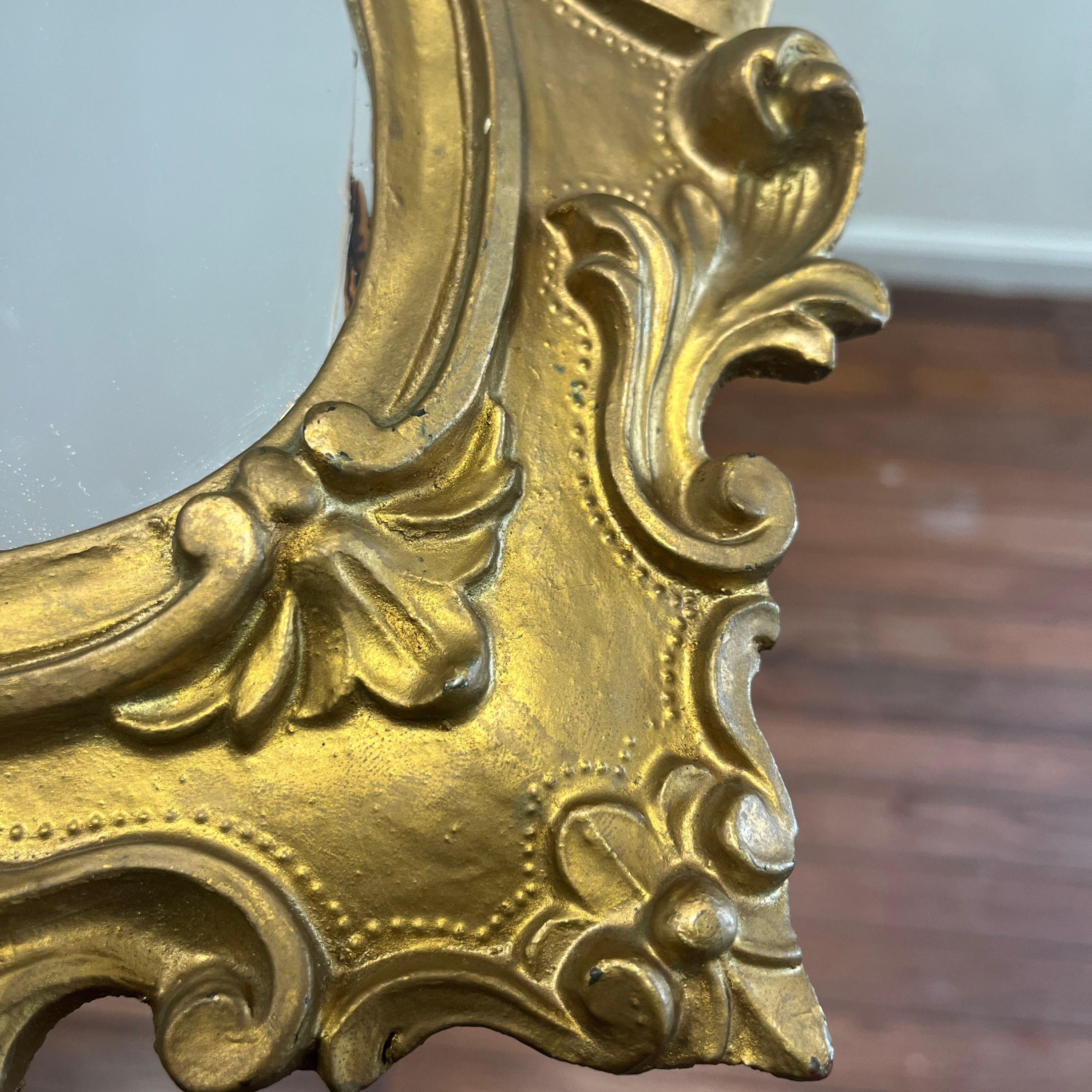 Vintage Italienisch Florentine Ornate Giltwood Barock-Spiegel im Angebot 2