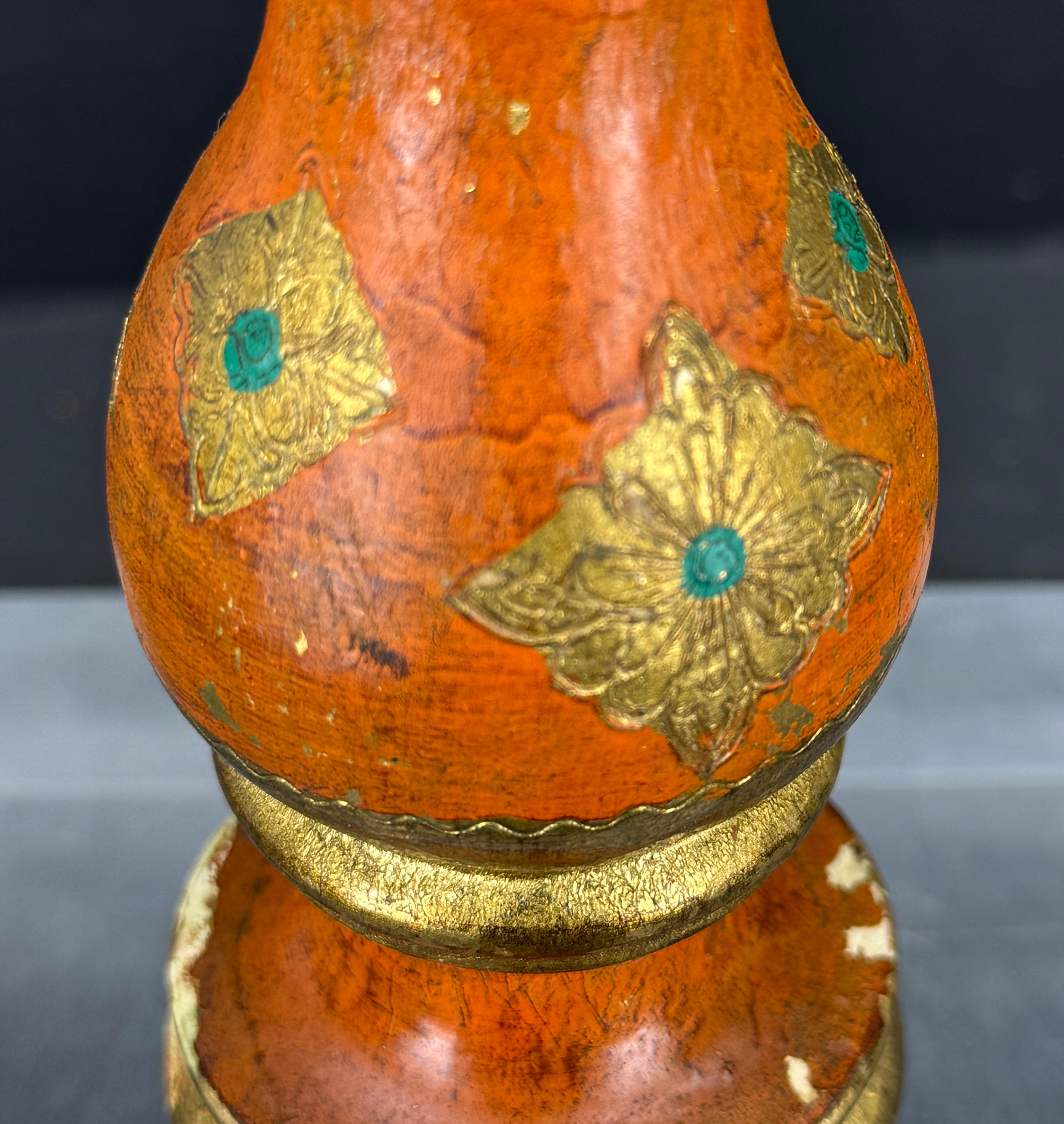 Vintage Italian Florentine Paint Gilt Wood Pepper Mill Shaker 1