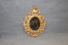 Vintage Italian Florentine Rococo style Gilt wood Carved Mirror