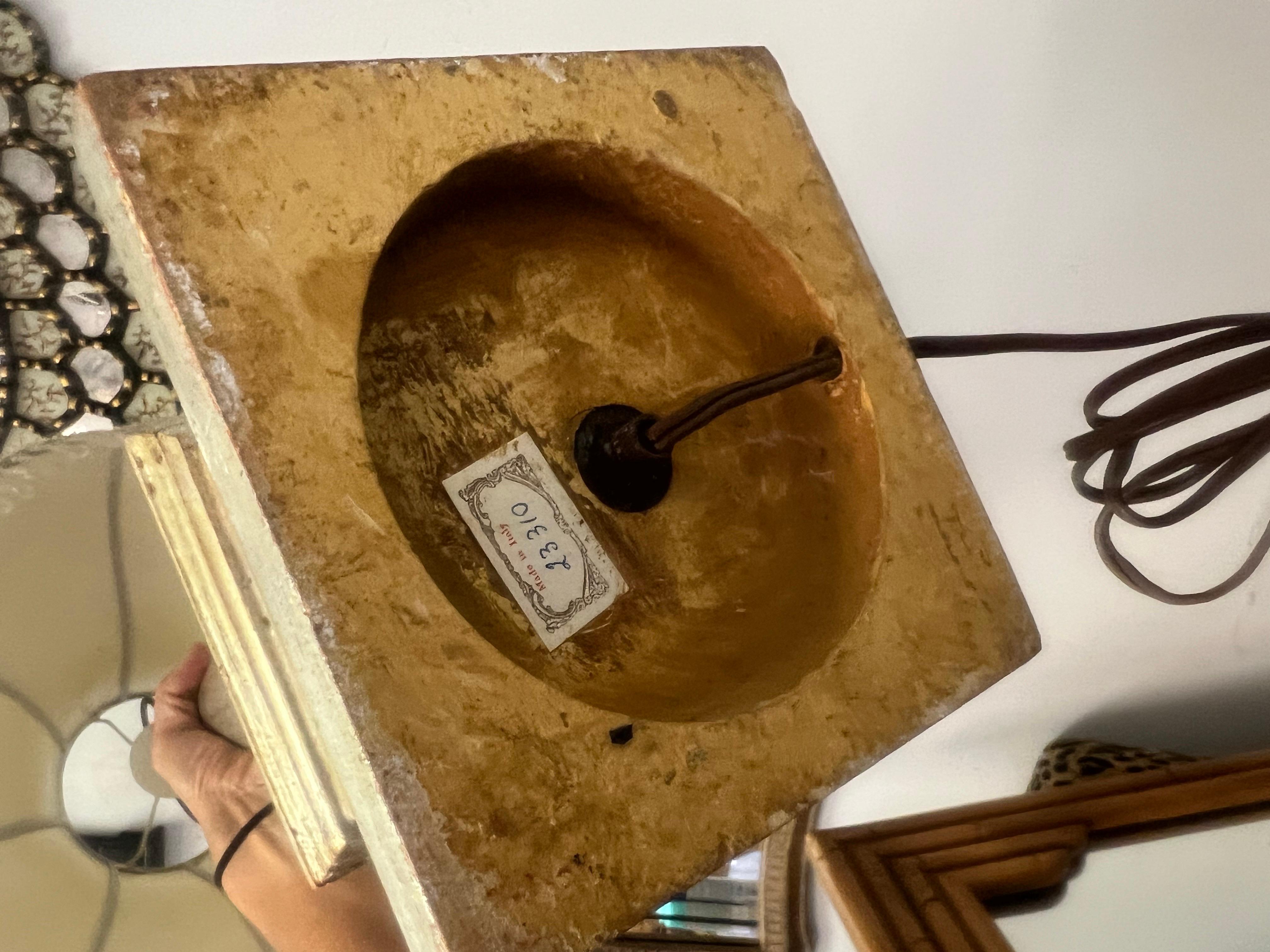 Vintage Italian Lamp in argento e oro in vendita 3