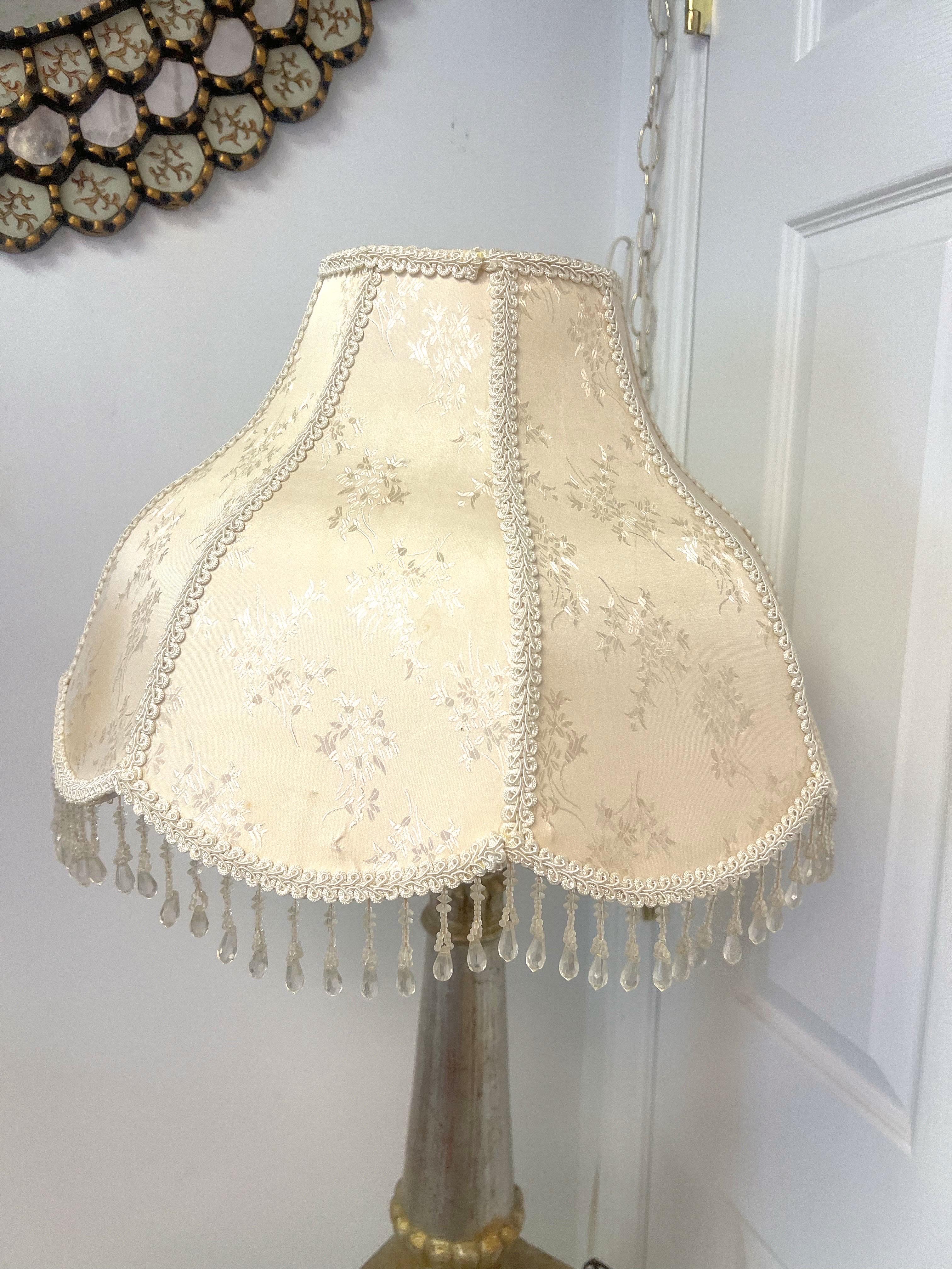 Hollywood Regency Vintage Italian Lamp in argento e oro in vendita