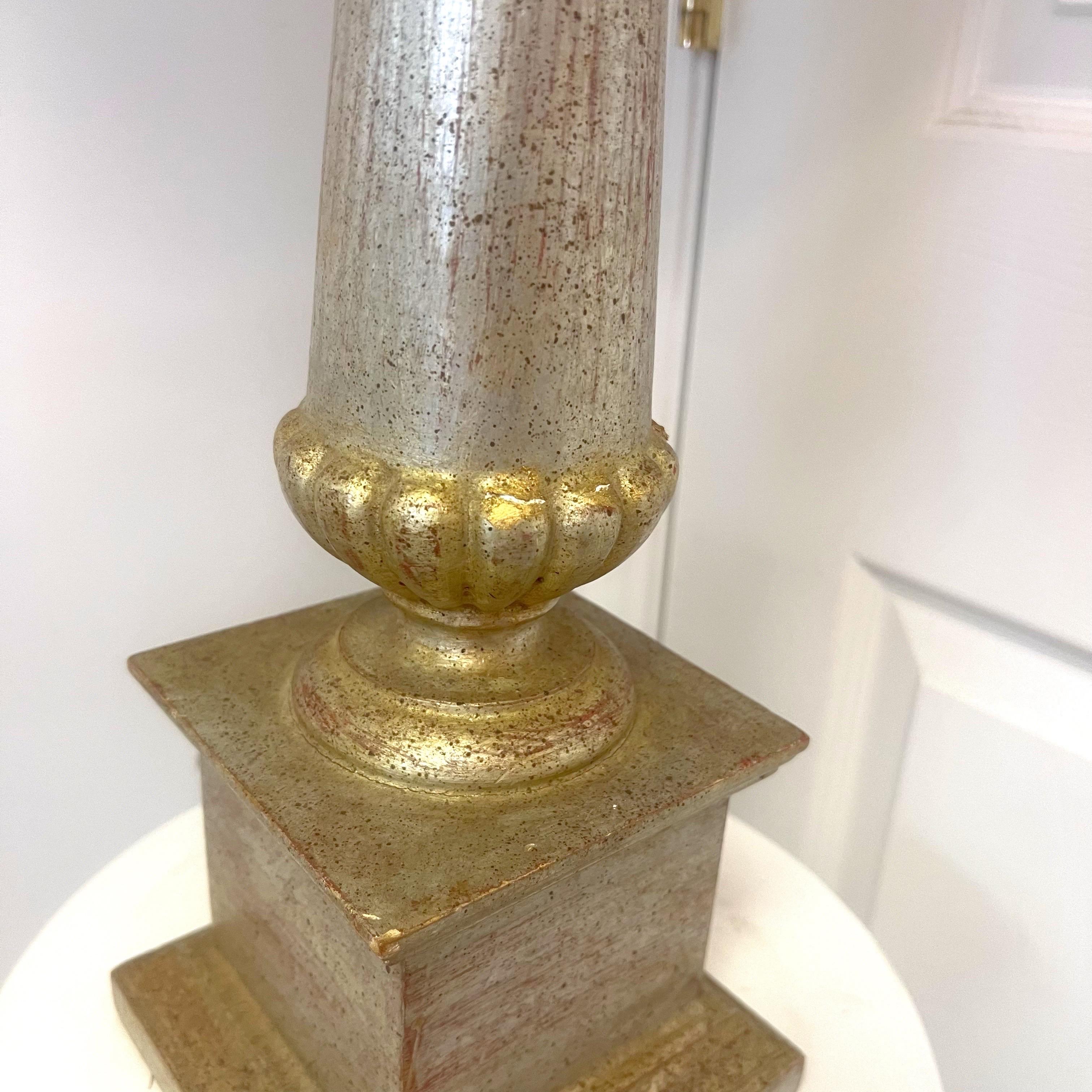 Italiano Vintage Italian Lamp in argento e oro in vendita