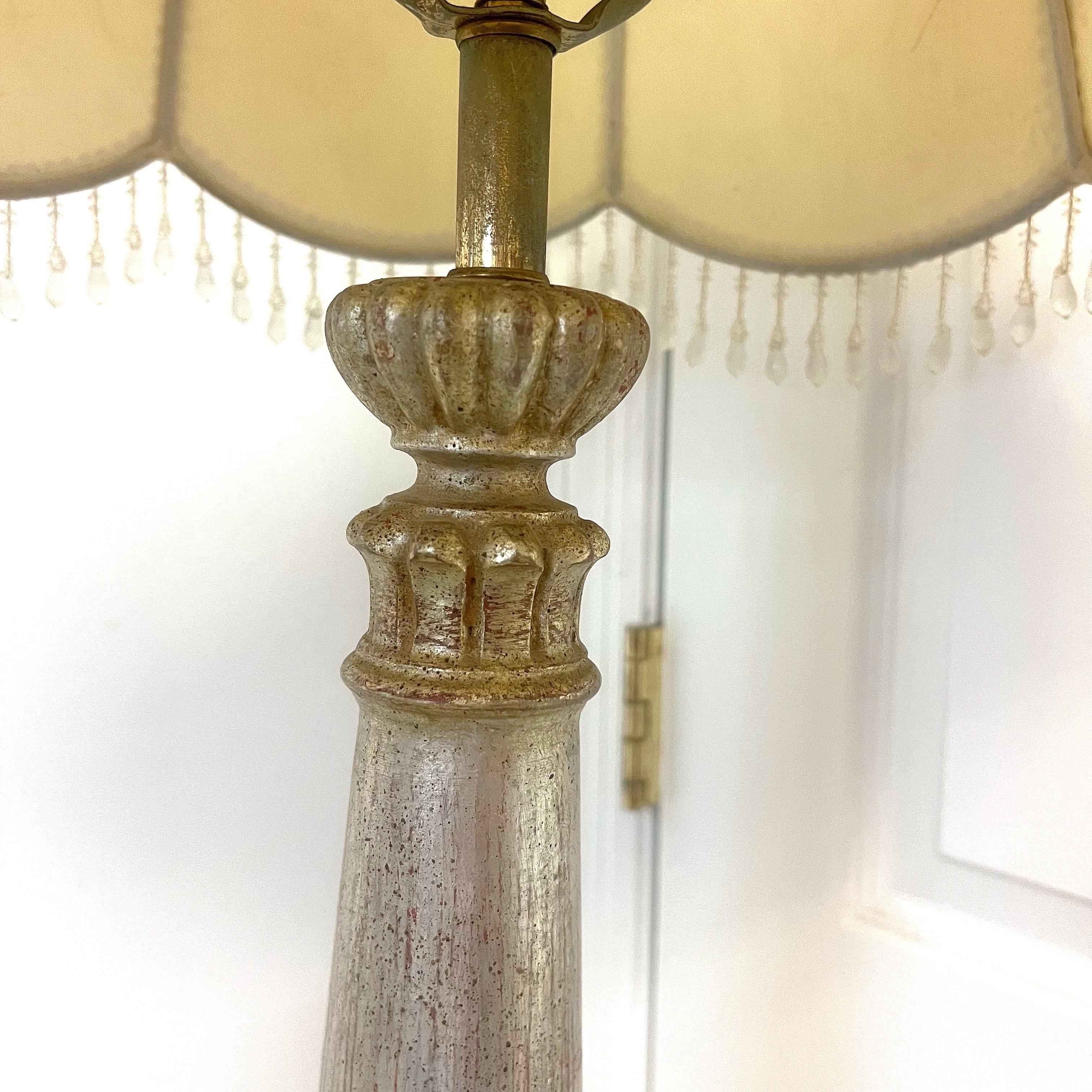 XX secolo Vintage Italian Lamp in argento e oro in vendita