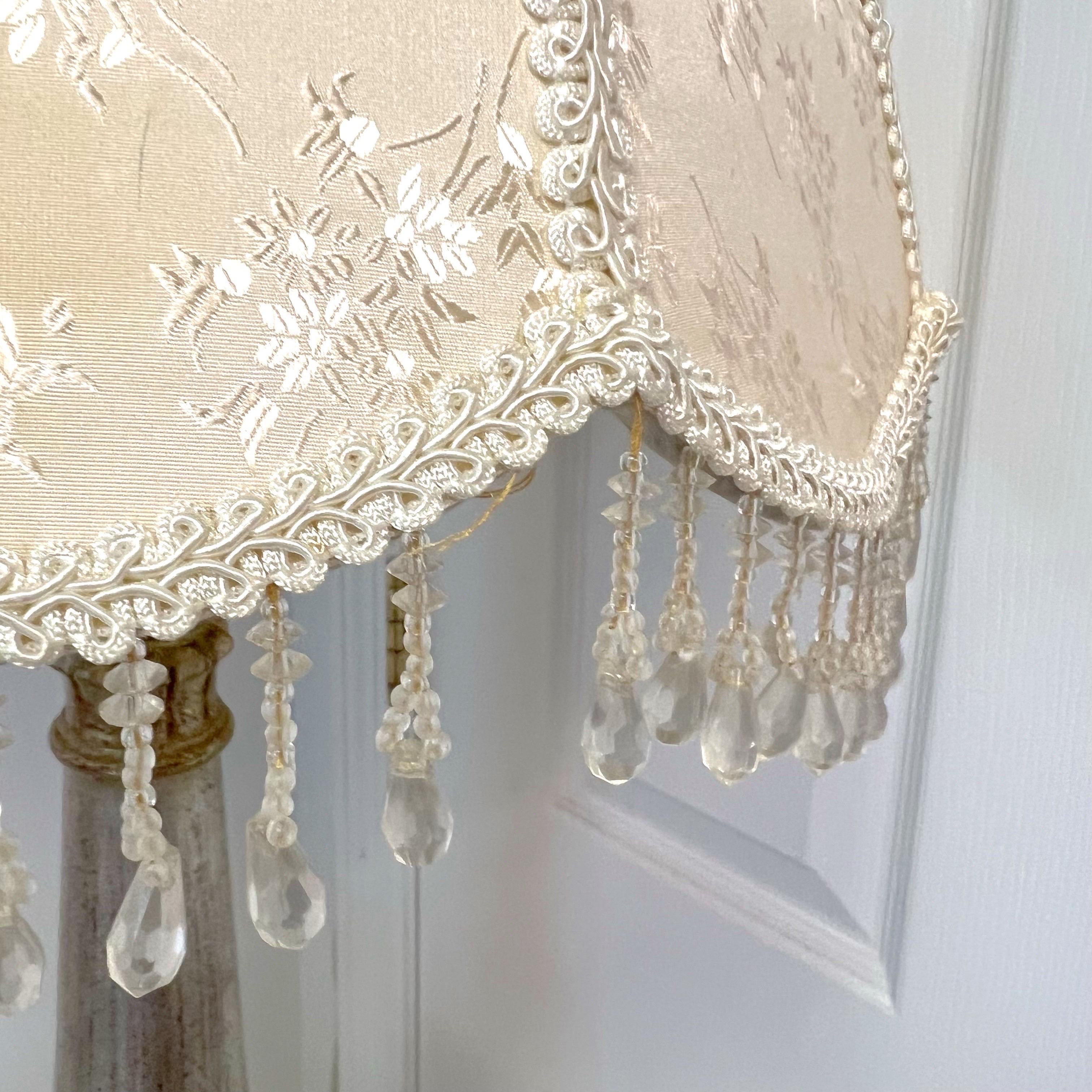 Foglia d’oro Vintage Italian Lamp in argento e oro in vendita