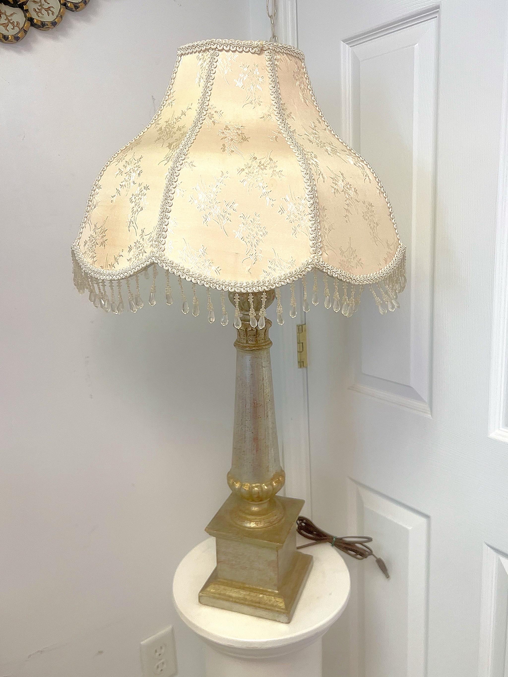 Vintage Italian Lamp in argento e oro in vendita 1