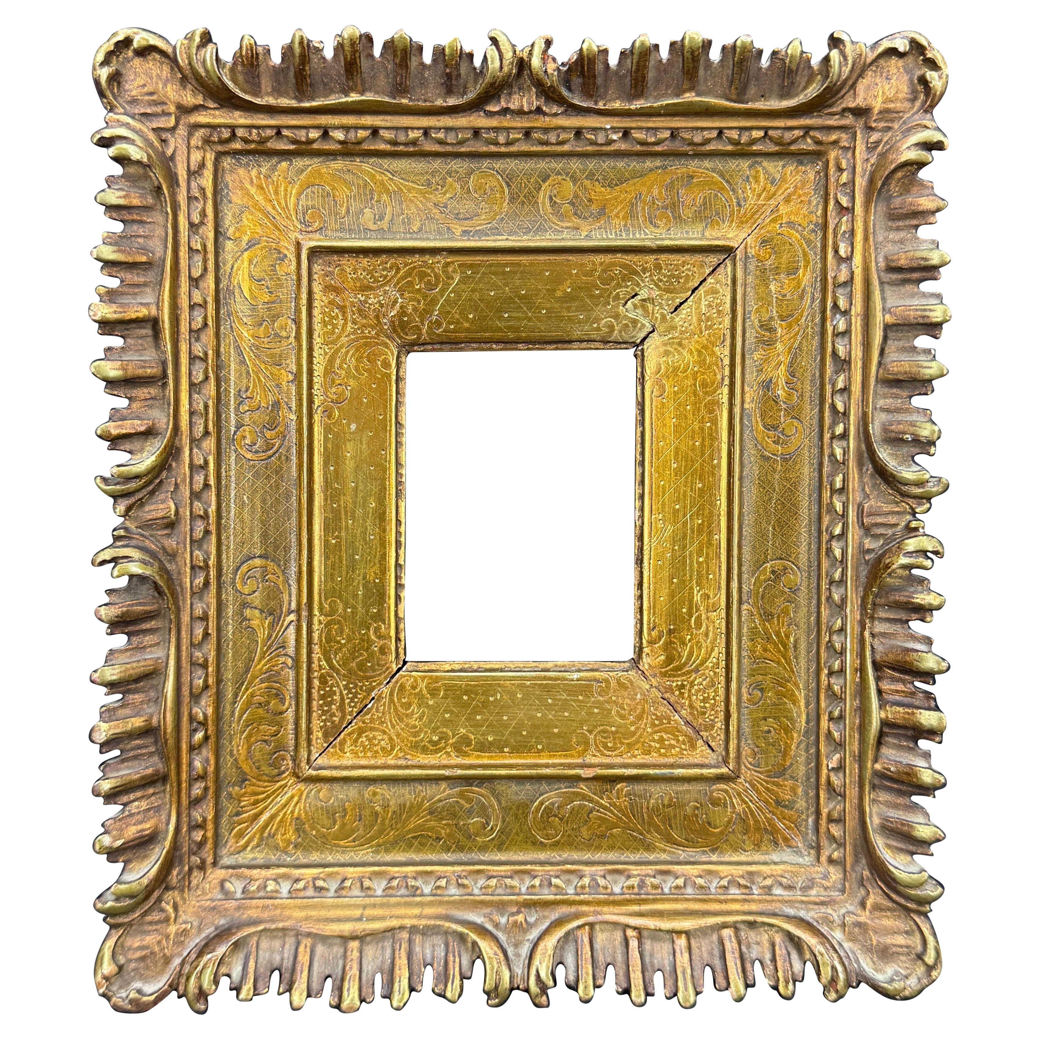 Vintage Italian Florentine Wood Gilt Gold Ornate Art Frame