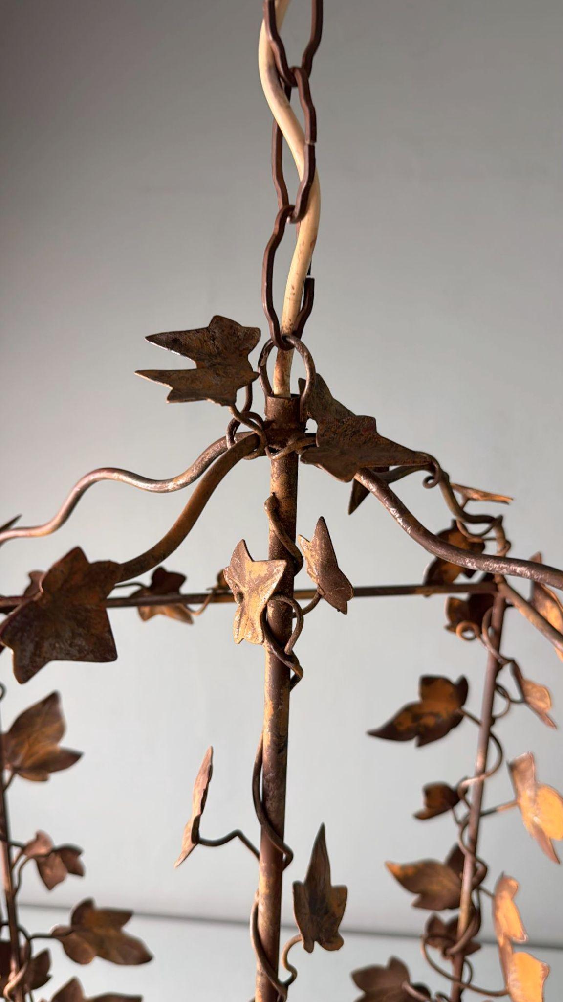 Vintage Italian Florentine Wrought Iron Chandelier  Rustic Style 1