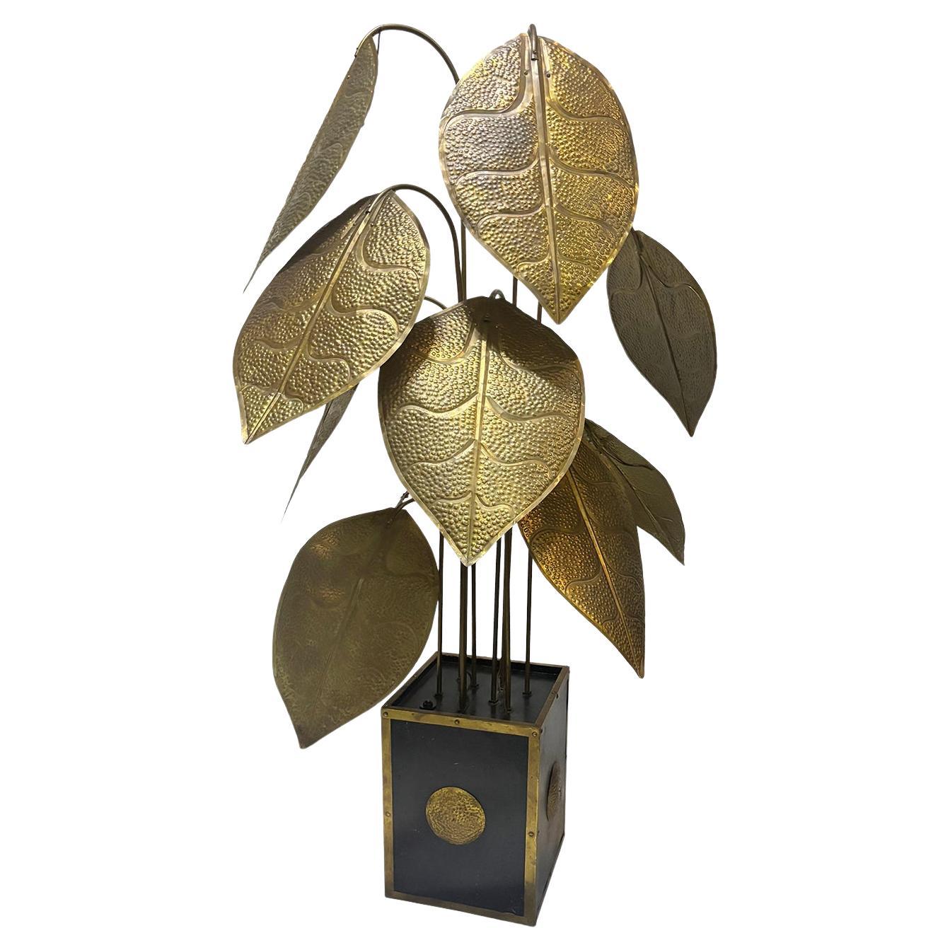 Vintage Italian Foliage Floor Lamp For Sale