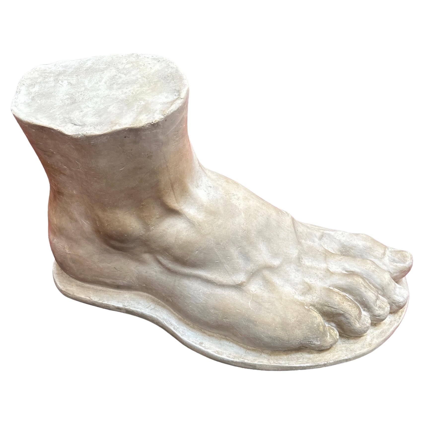 Vintage Italian " Foot " Handmade Plaster Sculpture 1970s For Sale