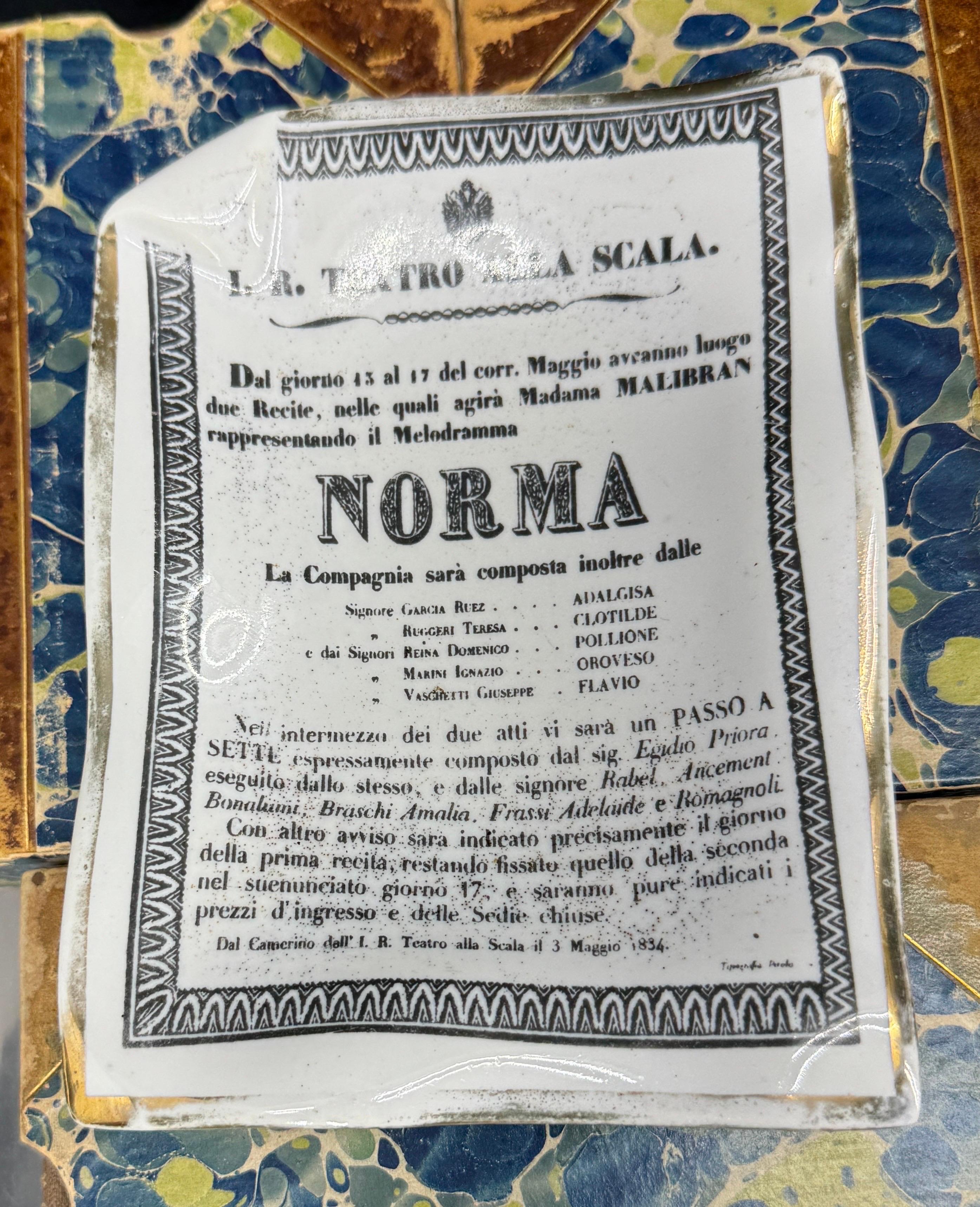 Hand-Crafted Vintage Italian Fornasetti Alla Scala Porcelain Tray