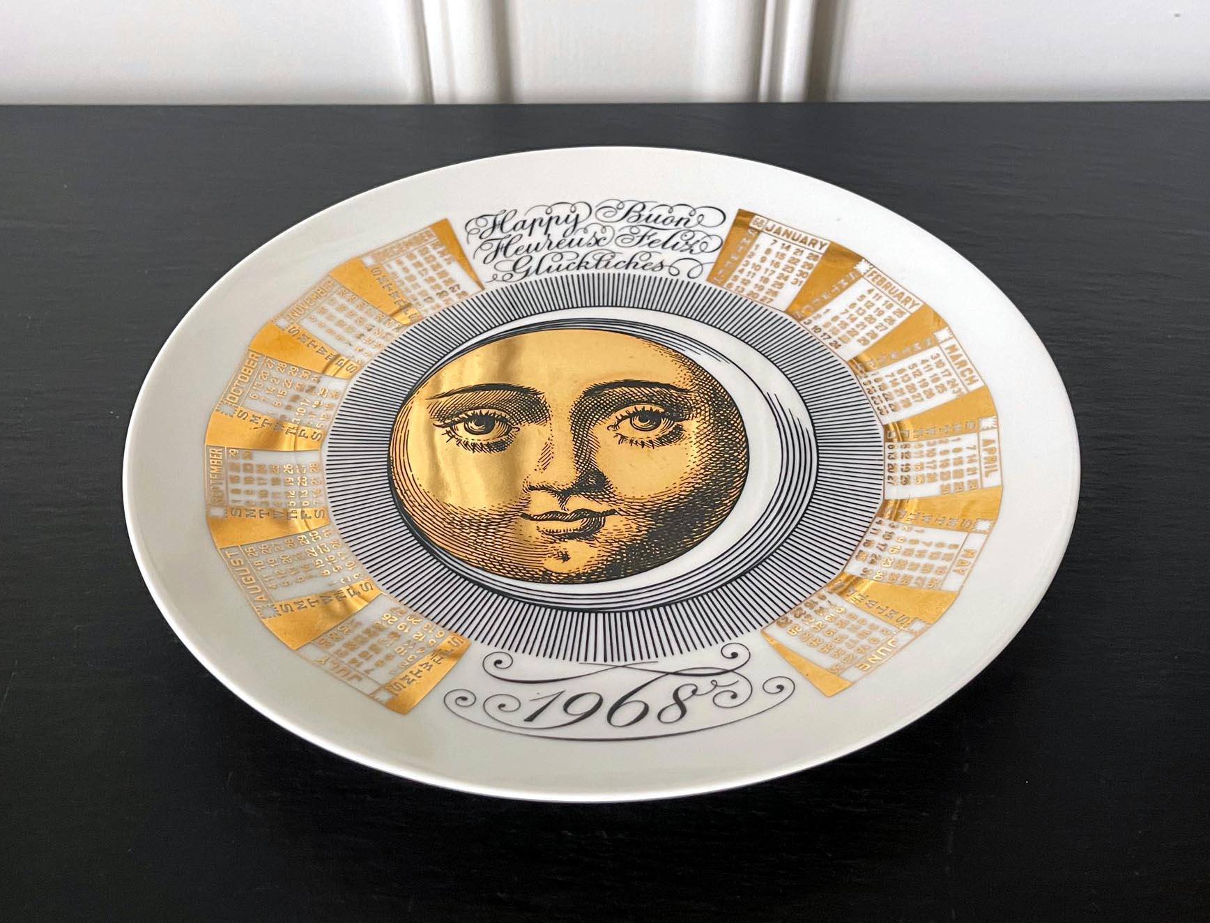 Vintage Italian Fornasetti Calendar Porcelain Plate, 1968 1