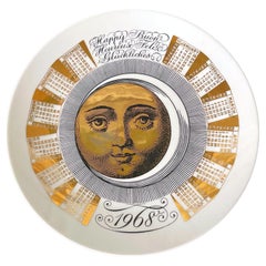 Assiette en porcelaine italienne vintage avec calendrier Fornasetti, 1968