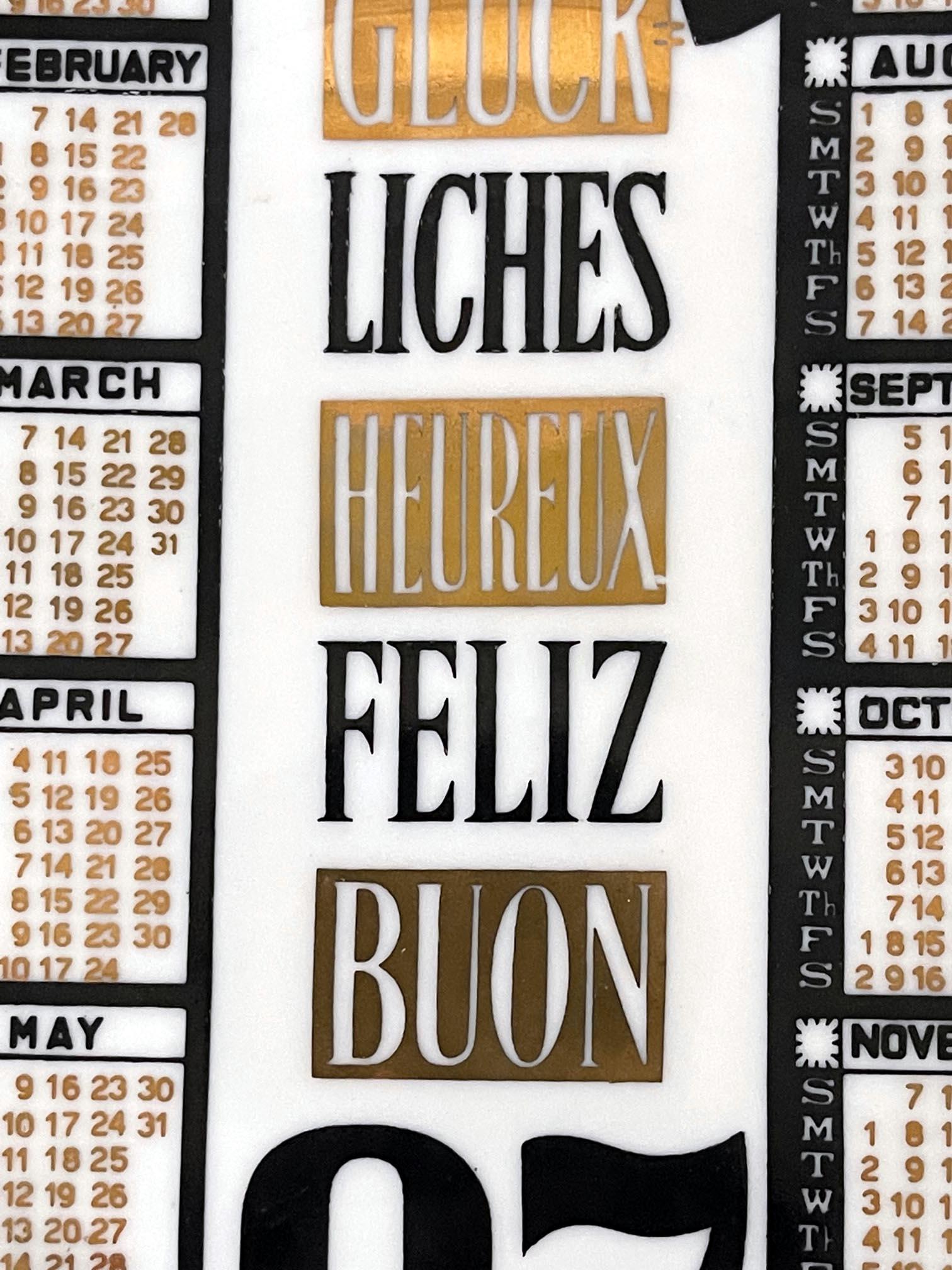 Vintage Italian Fornasetti Calendar Porcelain Plate, 1971 2