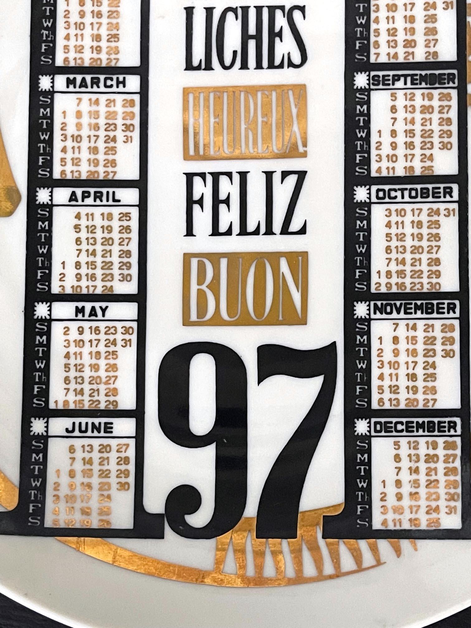 Vintage Italian Fornasetti Calendar Porcelain Plate, 1971 1