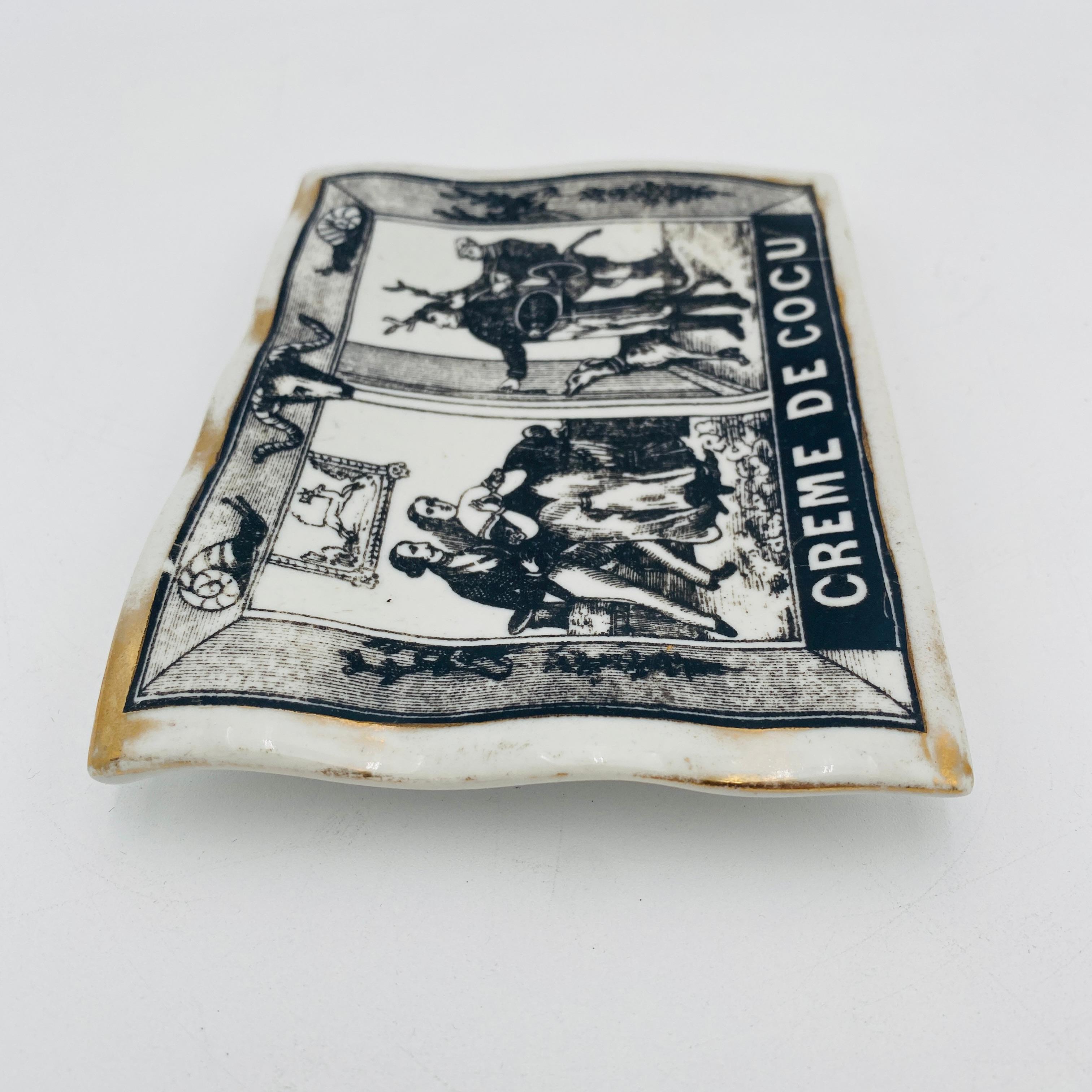 Plat italien Fornasetti Milano Creme de Cocu en porcelaine des années 1960 en vente 3