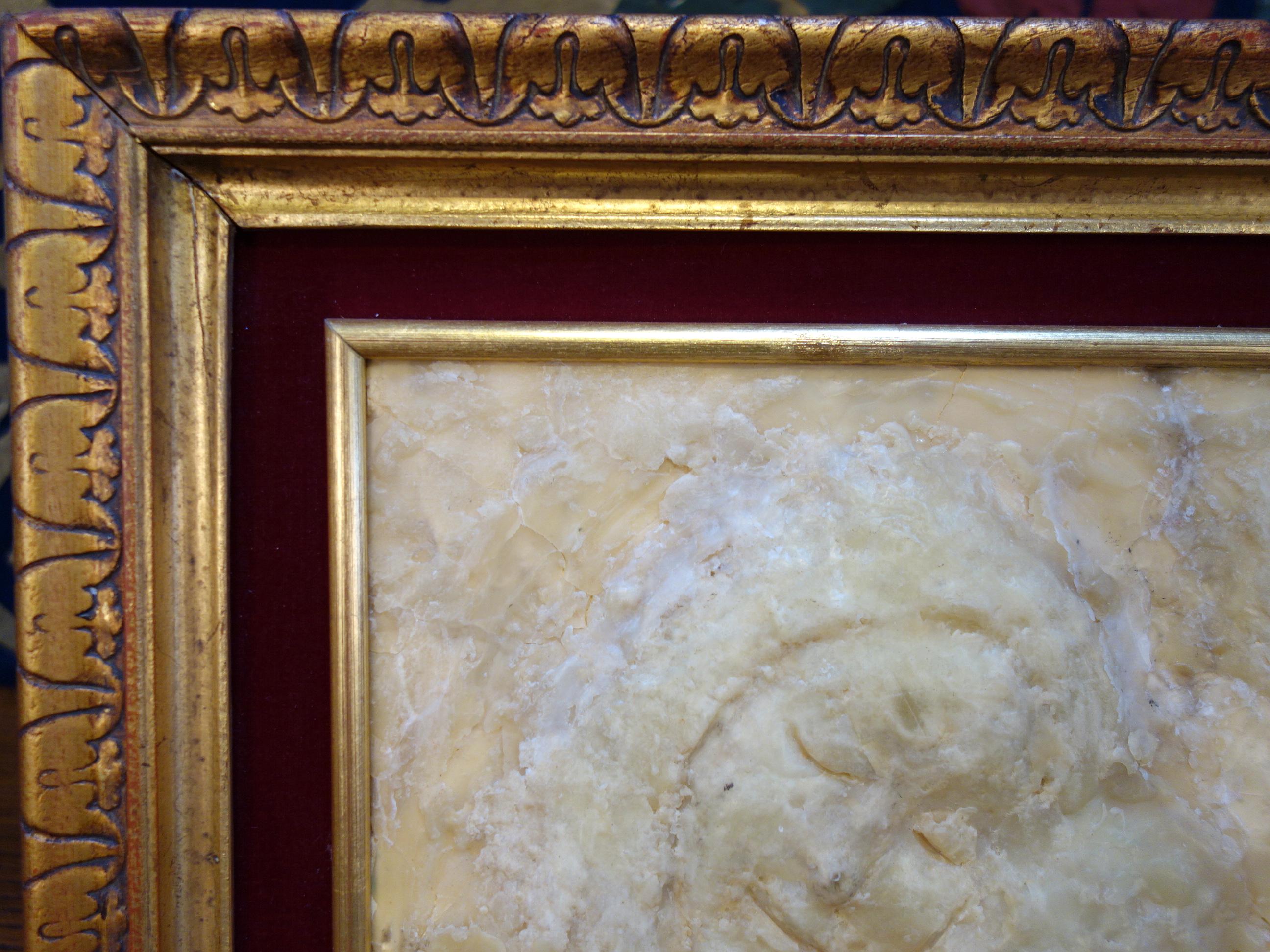 Early 20th Century Vintage Italian Framed High Relief Wax Art Form of Madonna and Child, circa 1900