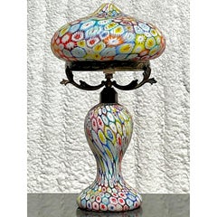Vintage Italian Fratelli Toso Millefiore Murano Mushroom Lamp