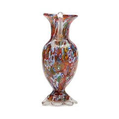 Vintage Italian Fratelli & Toso Millefiori Glass Vase, 20th Century