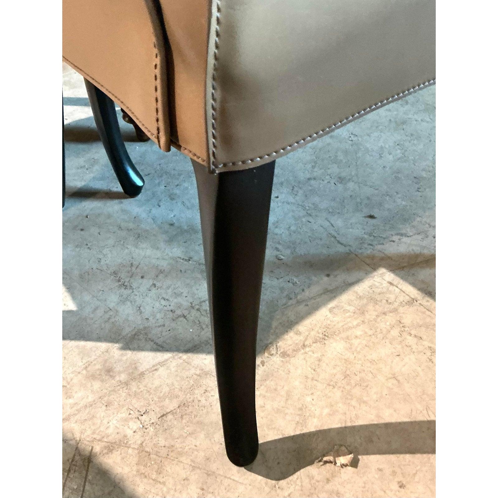 Sedie da pranzo in pelle Georgetti vintage - set di 5 in vendita 1