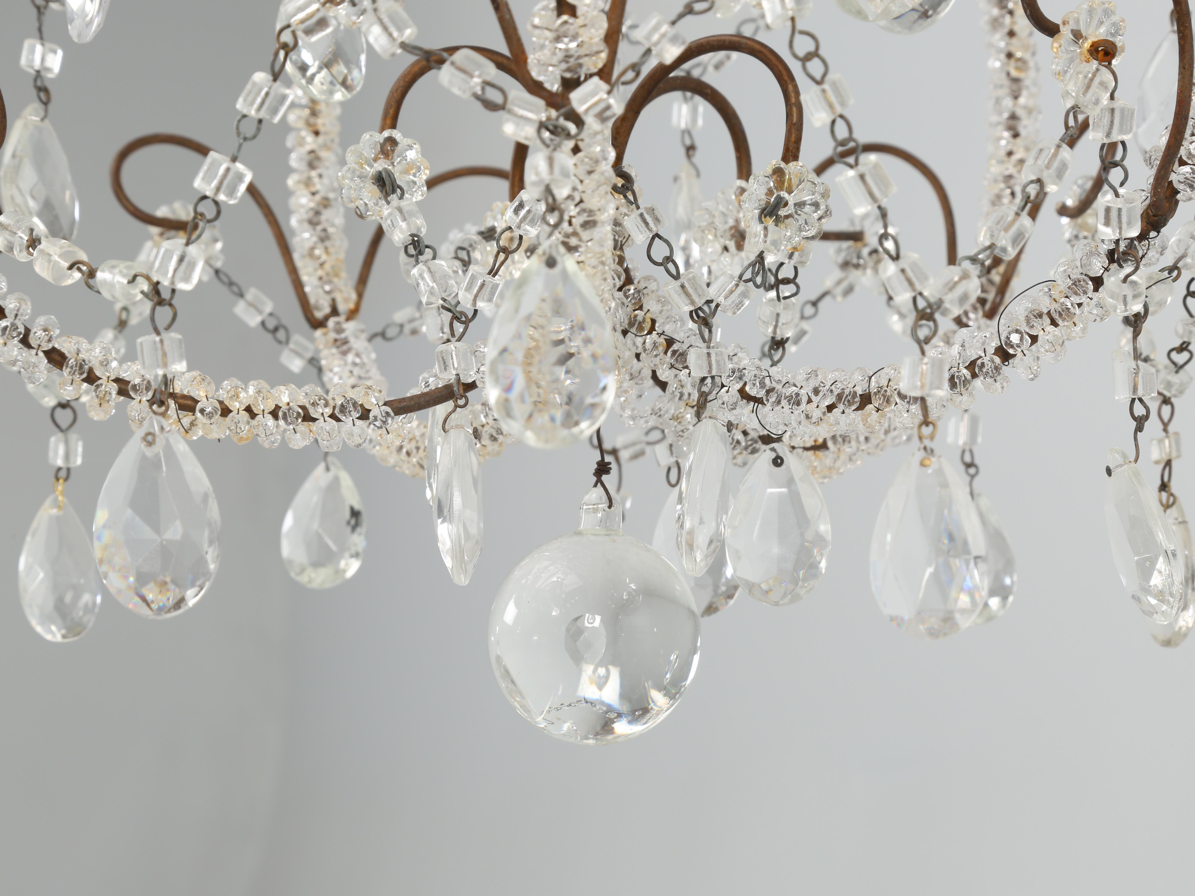 Vintage Italian Gilded Chandelier in a Small 6