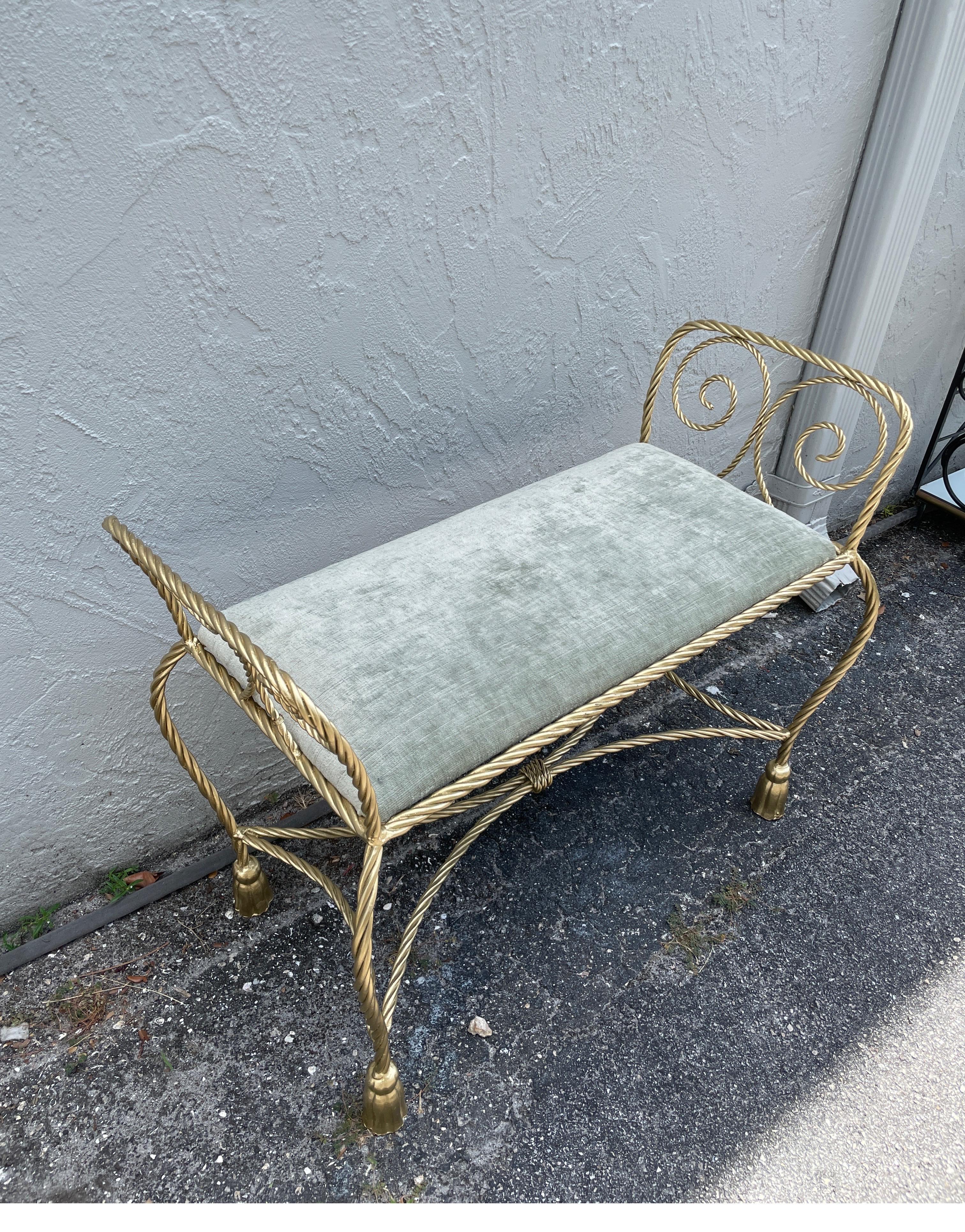 vintage metal bench