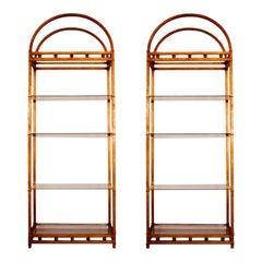 Vintage Italian Gilded Metal Étagères, a Pair