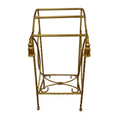 Vintage Italian Gilded Tassel & Rope Towel Rack