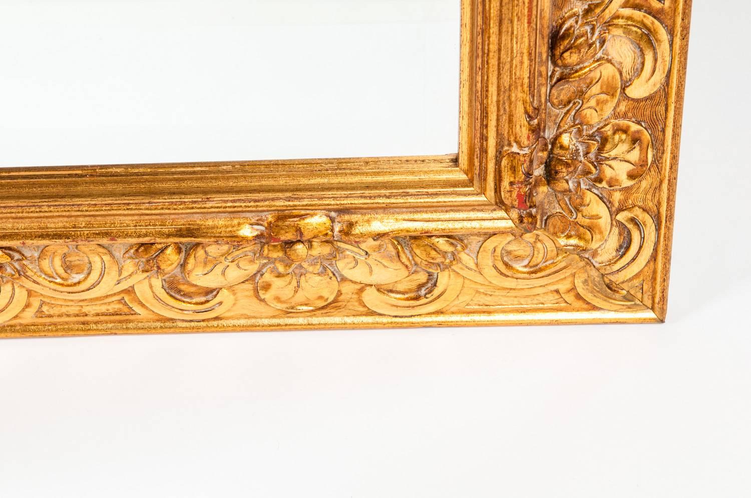 Vintage Italian Gilded Wood Framed Hanging Bevelled Mirror 4