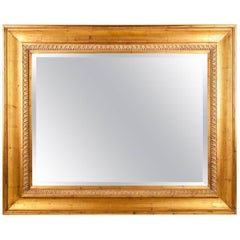 Vintage Italian Gilded Wood Framed Hanging Wall Mirror