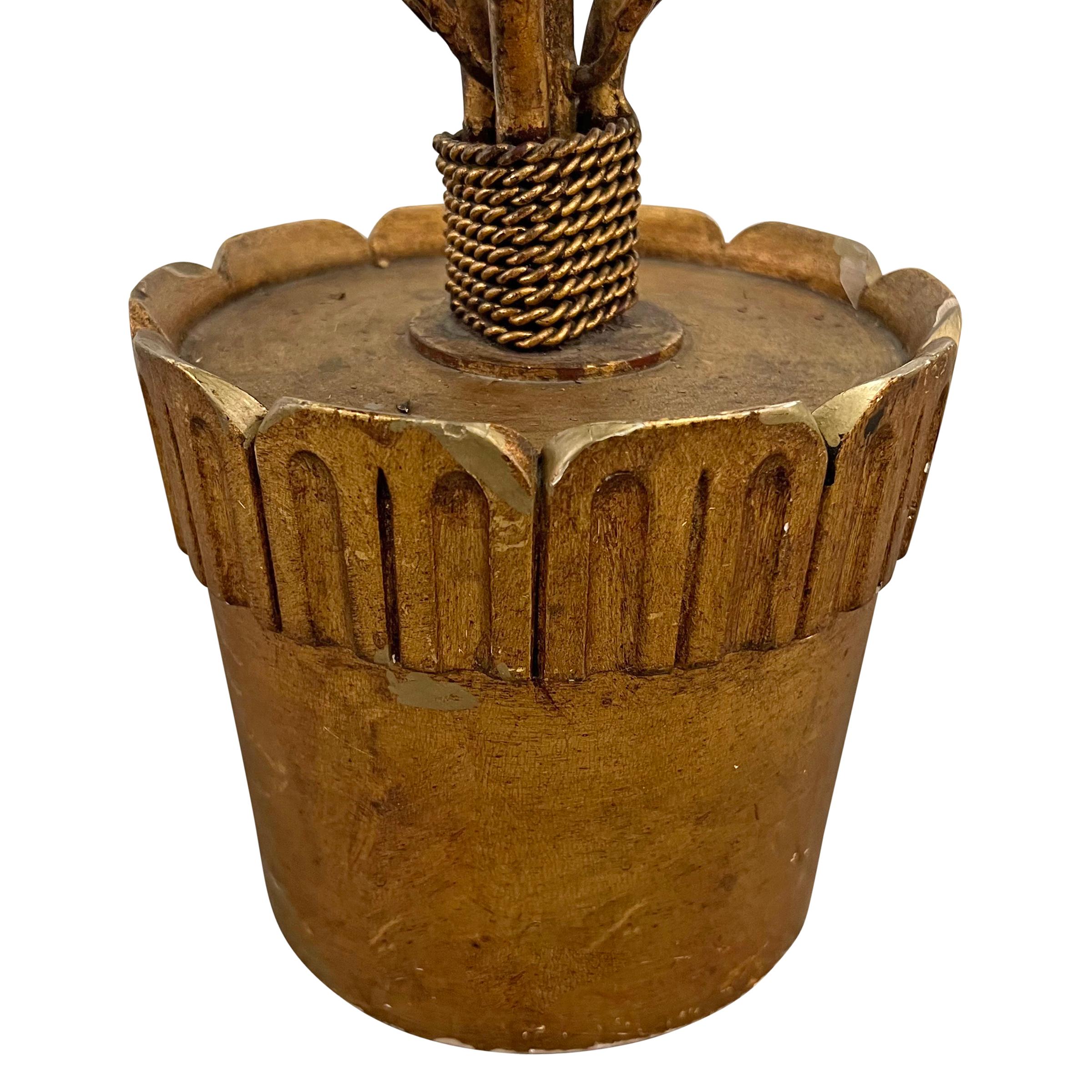 Vintage Italienisch vergoldet Hortensie Tischlampe im Angebot 6