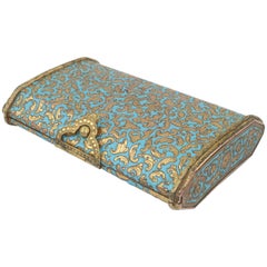 Vintage Italian Gilt Metal & Enamel Cigarette Case Box