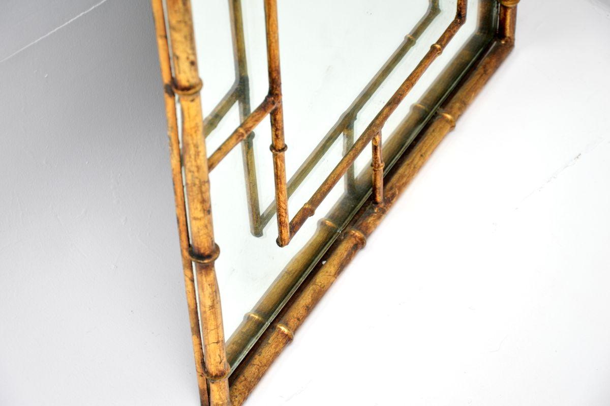 Métal Miroir italien vintage en métal doré en vente