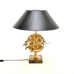 Italienische Vintage-Tischlampe aus vergoldetem Metall