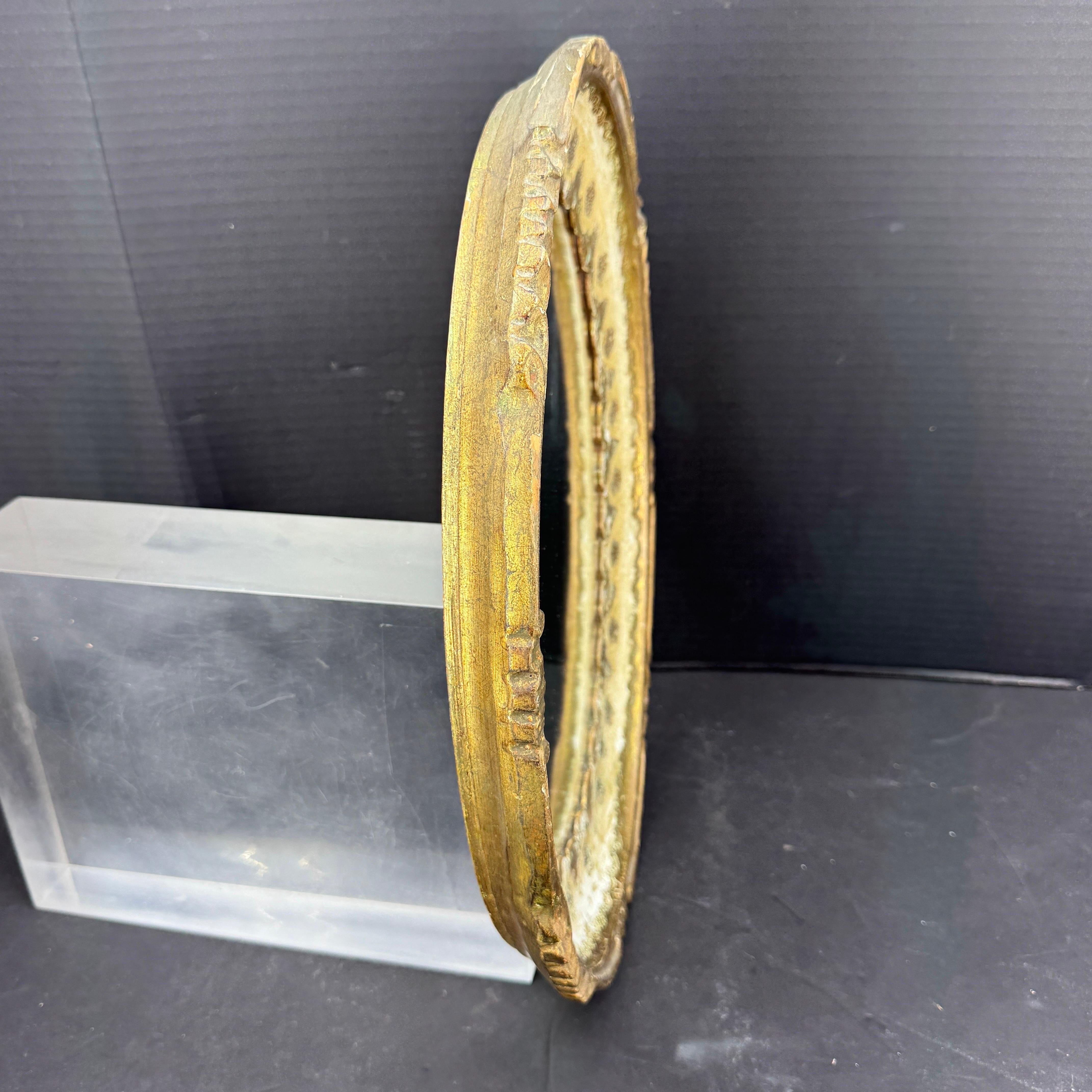 Vintage Italienisch vergoldet gemalt Florentine Oval Spiegel im Zustand „Gut“ im Angebot in Haddonfield, NJ