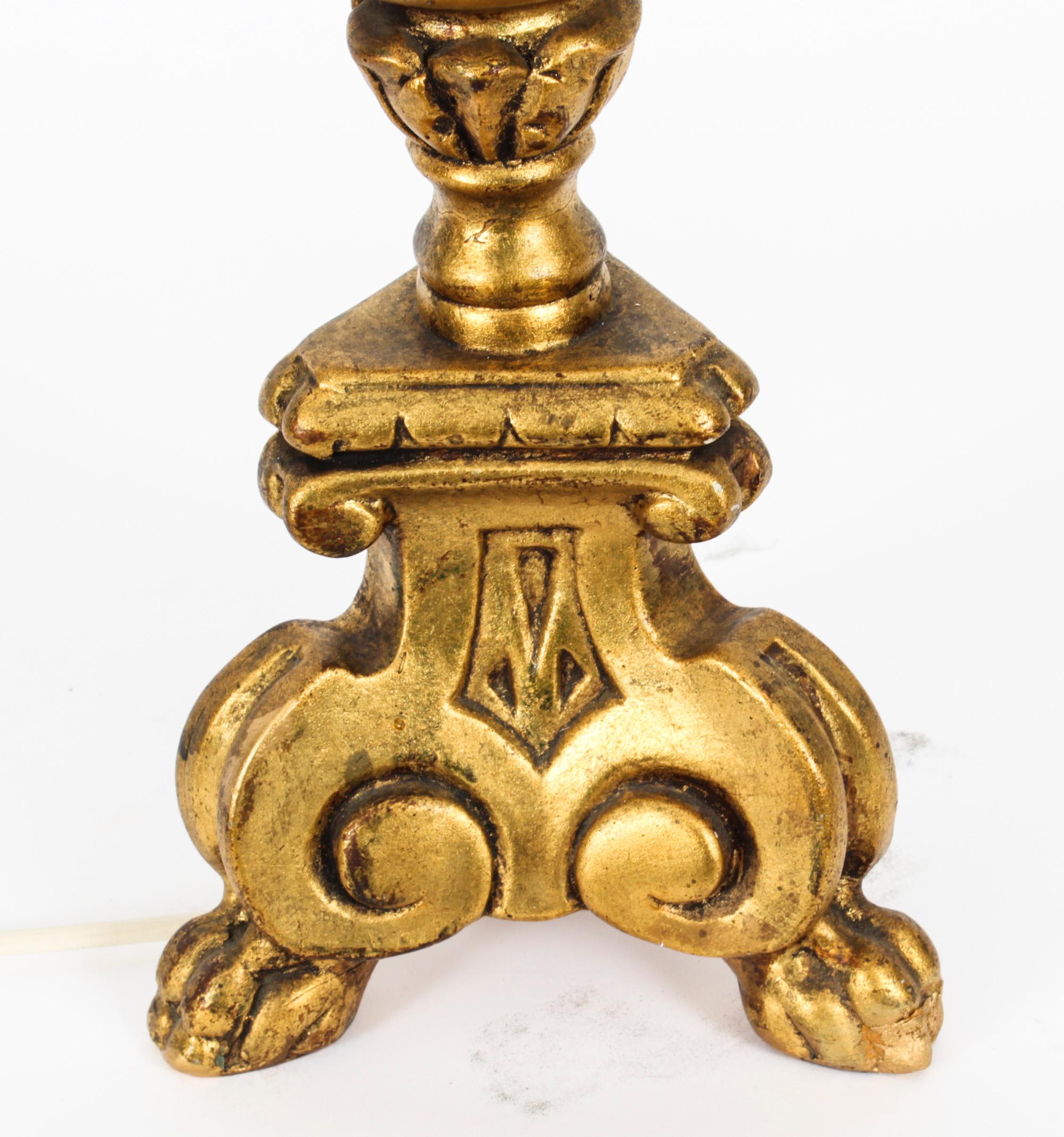 Vergoldete italienische Vintage-Tischlampe, Mitte des 20. Jahrhunderts im Angebot 4