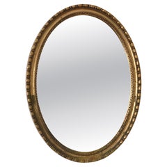 Vintage Italian Giltwood Oval Mirror – 1980s